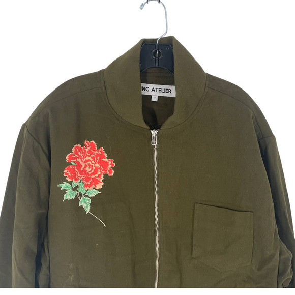 Nwt MNC ATELIER FLOWER BLOUSON JACKET IN OLIVE - Picture 2 of 9